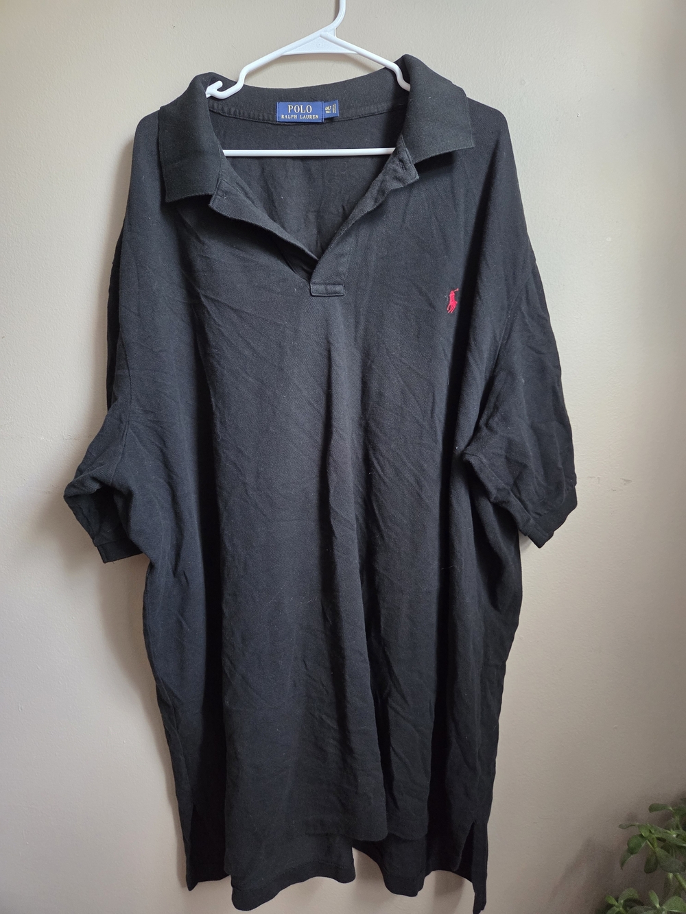 Polo Ralph Lauren Men's 4XLT Black Polo Shirt Red Pony 4XL Tall